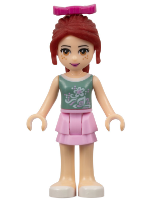 Friends Mia - Bright Pink Layered Skirt, Sand Green Top, Magenta Bow – ПРИЯТЕЛИ
