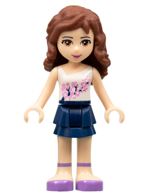 Friends Olivia (Light Nougat) - Dark Blue Layered Skirt, White Top – ПРИЯТЕЛИ