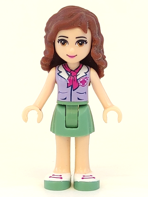 Friends Olivia (Light Nougat) - Sand Green Skirt, Lavender Top with Red Cross Logo and Scarf – ПРИЯТЕЛИ