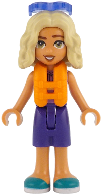 Friends Nova - Medium Lavender Sleeveless Hoodie with Dachshund, Dark Purple Shorts, Dark Turquoise Shoes, Orange Life Jacket, Trans-Purple Sunglasses – ПРИЯТЕЛИ