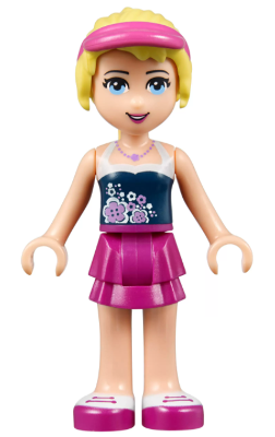 Friends Stephanie - Magenta Layered Skirt, Dark Blue Top, Hair with Visor – ПРИЯТЕЛИ
