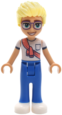 Friends Olly - White Shirt with Coral Scarf, Blue Trousers, White Shoes – ПРИЯТЕЛИ