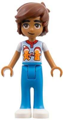 Leo - Bright Light Blue Shirt with Gingerbread Men – ПРИЯТЕЛИ
