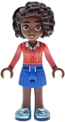 Friends Aliya - Coral Sweater Vest, Blue Skirt, Metallic Light Blue Shoes – ПРИЯТЕЛИ