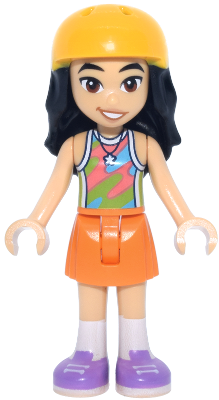Friends Liann - Lime, Coral and Medium Azure Tank Top, Orange Skirt, Medium Lavender Shoes, Bright Light Orange Helmet – ПРИЯТЕЛИ