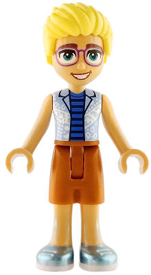 Friends Olly - Bright Light Blue Open Shirt, Dark Orange Shorts, Metallic Light Blue Shoes – ПРИЯТЕЛИ