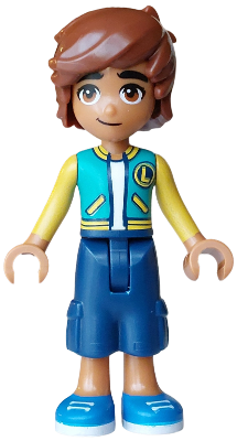 Friends Leo - Dark Turquoise and Yellow Jacket, Dark Blue Cropped Trousers, Blue Shoes – ПРИЯТЕЛИ