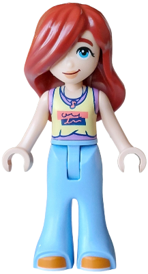Friends Paisley - Bright Light Yellow and Medium Lavender Tank Top, Bright Light Blue Trousers Bell-Bottoms, Orange Shoes – ПРИЯТЕЛИ