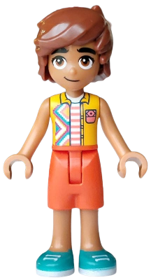 Friends Leo - Bright Light Orange Sleeveless Shirt, Reddish Orange Shorts, Dark Turquoise Shoes – ПРИЯТЕЛИ