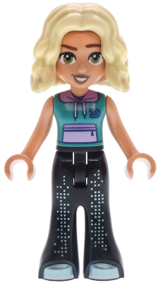 Friends Nova - Dark Turquoise Sleeveless Hoodie, Black Trousers Bell-Bottoms with Metallic Light Blu – ПРИЯТЕЛИ