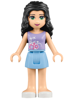Friends Emma - Bright Light Blue Skirt, Lavender Top with Flowers – ПРИЯТЕЛИ