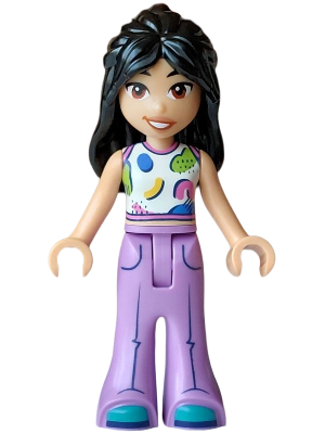 Friends Liann - White Tank Top, Medium Lavender Trousers Bell-Bottoms, Dark Turquoise Shoes – ПРИЯТЕЛИ