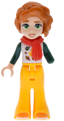 Friends Autumn - White T-Shirt with Leaves, Bright Light Orange Bell-Bottoms, Orange Shoes – ПРИЯТЕЛИ