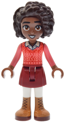 Friends Aliya - Coral Sweater Vest, Dark Red Skirt, Medium Nougat Boots – ПРИЯТЕЛИ