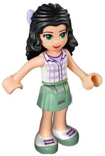 Friends Emma - Sand Green Skirt, White Plaid Button Shirt, Bow – ПРИЯТЕЛИ