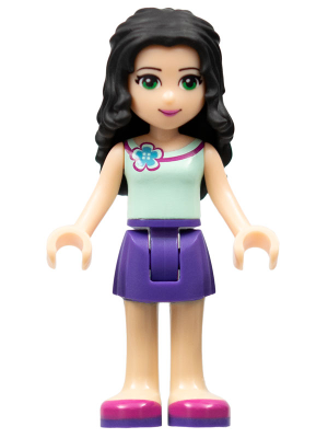 Friends Emma - Dark Purple Skirt, Light Aqua Top with Flower at Neck – ПРИЯТЕЛИ