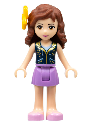 Friends Olivia (Light Nougat) - Medium Lavender Skirt, Dark Blue Vest Top, Flower – ПРИЯТЕЛИ
