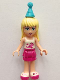Friends Stephanie - Magenta Layered Skirt, White Top with Stars, Medium Azure Party Hat – ПРИЯТЕЛИ