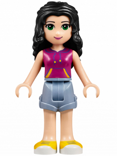 Friends Emma - Sand Blue Shorts, Magenta Top with Yellow and Dark Purple Stripes – ПРИЯТЕЛИ
