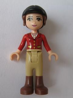 Friends Olivia (Light Nougat) - Tan Riding Pants, Red Jacket, Black Riding Helmet – ПРИЯТЕЛИ