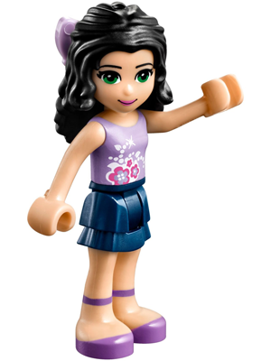 Friends Emma - Dark Blue Layered Skirt, Lavender Top with Flowers, Lavender Bow – ПРИЯТЕЛИ