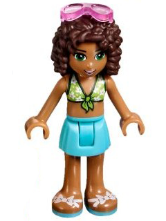 Friends Andrea - Medium Azure Skirt, Lime Swimsuit Top, Sunglasses – ПРИЯТЕЛИ