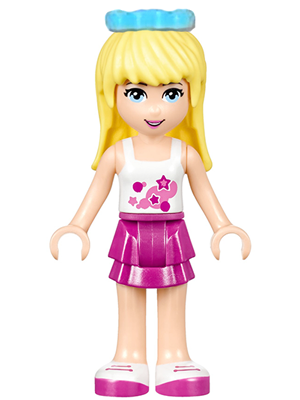 Friends Stephanie - Magenta Layered Skirt, White Top with Stars, Medium Azure Bow – ПРИЯТЕЛИ