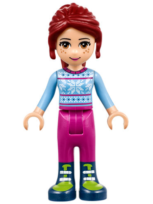 Friends Mia - Magenta Trousers, Bright Light Blue Snowflake Sweater Top – ПРИЯТЕЛИ