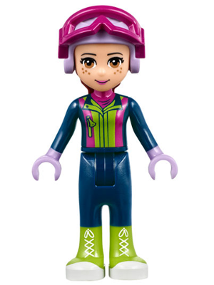 Friends Mia - Dark Blue Trousers, Dark Blue Top, Helmet, Goggles – ПРИЯТЕЛИ