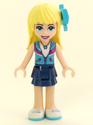 Friends Stephanie - Dark Blue Layered Skirt, Medium Azure and Dark Purple Vest, Medium Azure Bow – ПРИЯТЕЛИ