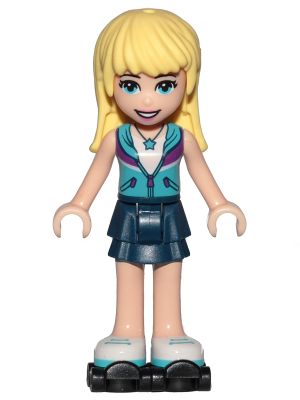 Friends Stephanie - Dark Blue Layered Skirt, Medium Azure and Dark Purple Vest, Black Roller Skates – ПРИЯТЕЛИ