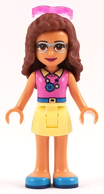 Friends Olivia (Nougat) - Bright Light Yellow Skirt, Dark Pink Top, Sunglasses – ПРИЯТЕЛИ