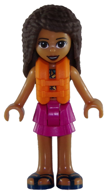 Friends Andrea - Magenta Layered Skirt, Dark Turquoise and Gold Top, Life Jacket – ПРИЯТЕЛИ