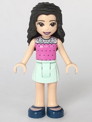 Friends Emma - Dark Pink Top with Dots, Light Aqua Skirt, Dark Blue Shoes – ПРИЯТЕЛИ