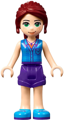 Friends Mia - Dark Purple Shorts, Dark Azure Plaid Shirt, Dark Red Ponytail – ПРИЯТЕЛИ
