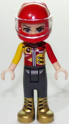 Friends Vicky - Trousers with Gold Boots, Red and Yellow Racing Jacket, Helmet – ПРИЯТЕЛИ