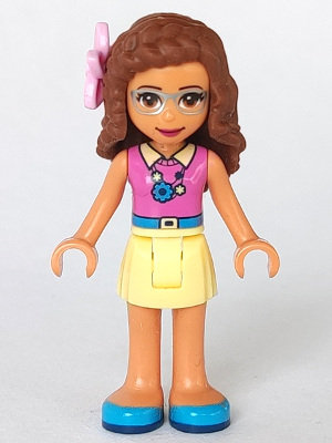Friends Olivia (Nougat) - Bright Light Yellow Skirt, Dark Pink Top, Flower – ПРИЯТЕЛИ