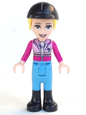 Friends Stephanie - Bright Pink and Magenta Jacket with Horse Head Logo, Medium Blue Pants, Black Boots, Black Riding Helmet with Bright Light Yellow Ponytail – ПРИЯТЕЛИ