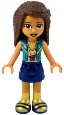Friends Andrea - Dark Blue Skirt, Gold Top with Dark Turquoise Vest – ПРИЯТЕЛИ