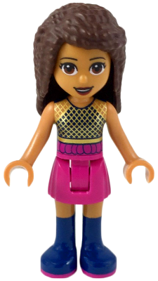 Friends Andrea - Dark Pink Skirt, Black Top with Gold Mesh – ПРИЯТЕЛИ