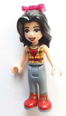 Friends Vicky - Trousers with Red Boots, Red Shirt with Bright Light Orange Top, Black Hair, Bow – ПРИЯТЕЛИ