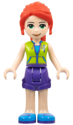 Friends Mia - Dark Purple Shorts, Lime Jacket Top, Red Hair – ПРИЯТЕЛИ