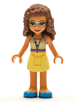 Friends Olivia (Nougat) - Bright Light Yellow Dress and Blue Shoes – ПРИЯТЕЛИ