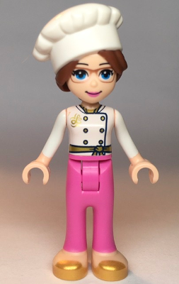 Friends Lillie - White Jacket, Dark Pink Pants, White Chef Toque with Hair – ПРИЯТЕЛИ