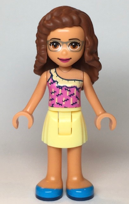 Friends Olivia (Nougat) - Bright Light Yellow Skirt, Dark Pink Top, Dark Azure Shoes – ПРИЯТЕЛИ