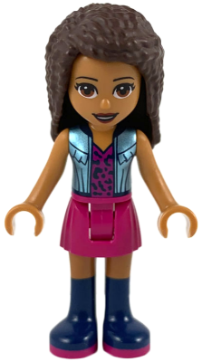 Friends Andrea - Magenta Skirt, Metallic Light Blue Vest over Magenta Top – ПРИЯТЕЛИ