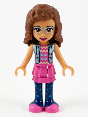 Friends Olivia (Nougat) - Dark Pink Skirt and Dark Blue Leggings, Dark Pink Top with Blue Jacket – ПРИЯТЕЛИ