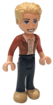Friends James - Dark Blue Trousers, Tan Shoes, Dark Orange Jacket over White Shirt – ПРИЯТЕЛИ