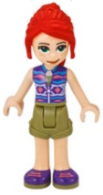 Friends Mia - Olive Green Shorts, Dark Azure and Dark Purple Patterned Sleeveless Jacket with Zipper – ПРИЯТЕЛИ
