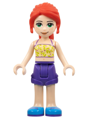 Friends Mia - Dark Purple Shorts, Yellowish Green Top with Vines – ПРИЯТЕЛИ